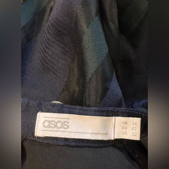 Asos Green and Blue Striped Holiday Dress size 10 - Picture 5 of 10